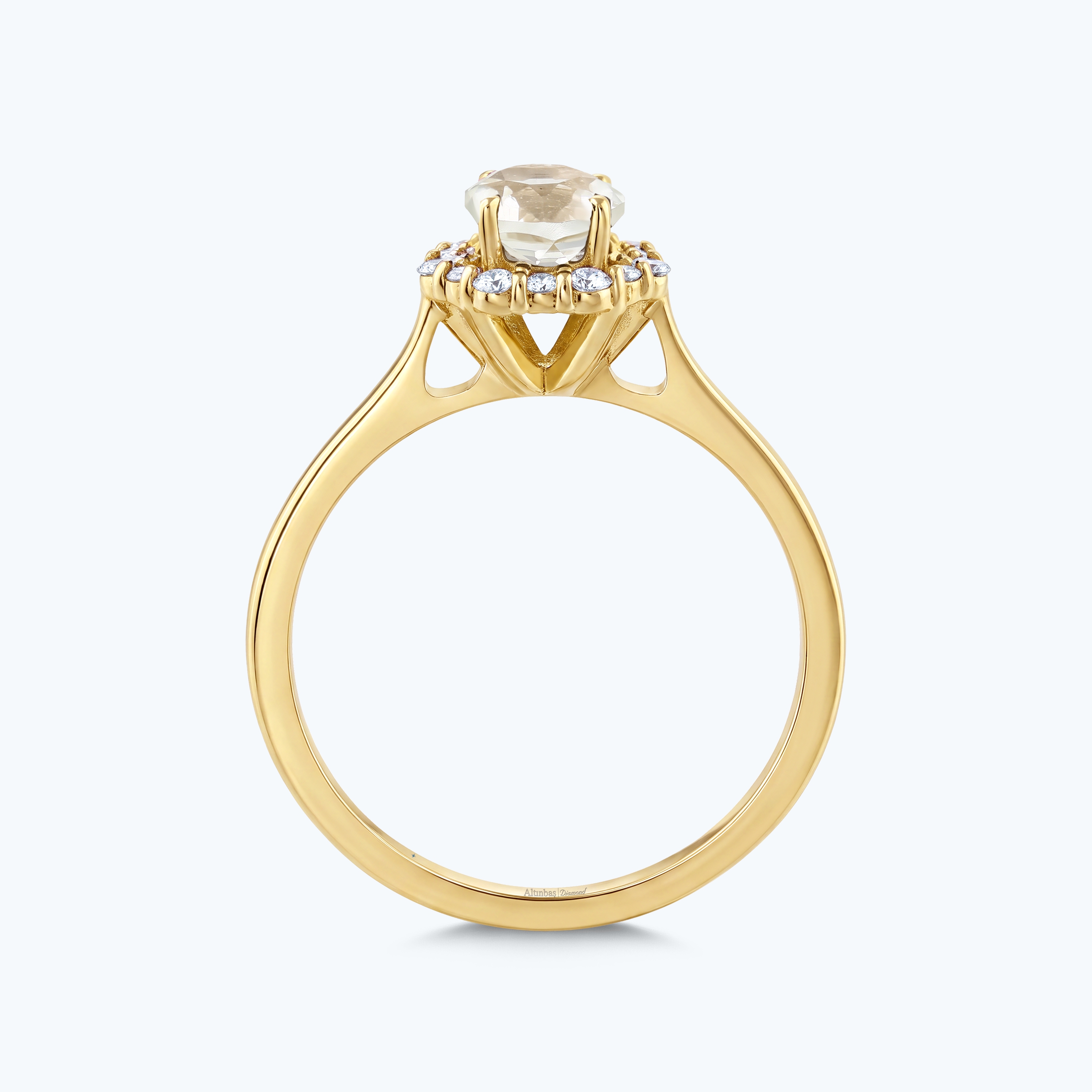0.13 Karat Pırlanta Topaz Vintage Yüzük