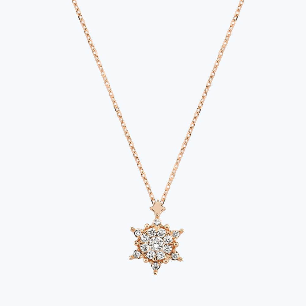 Pırlanta Lotus Çiçeği Kolye