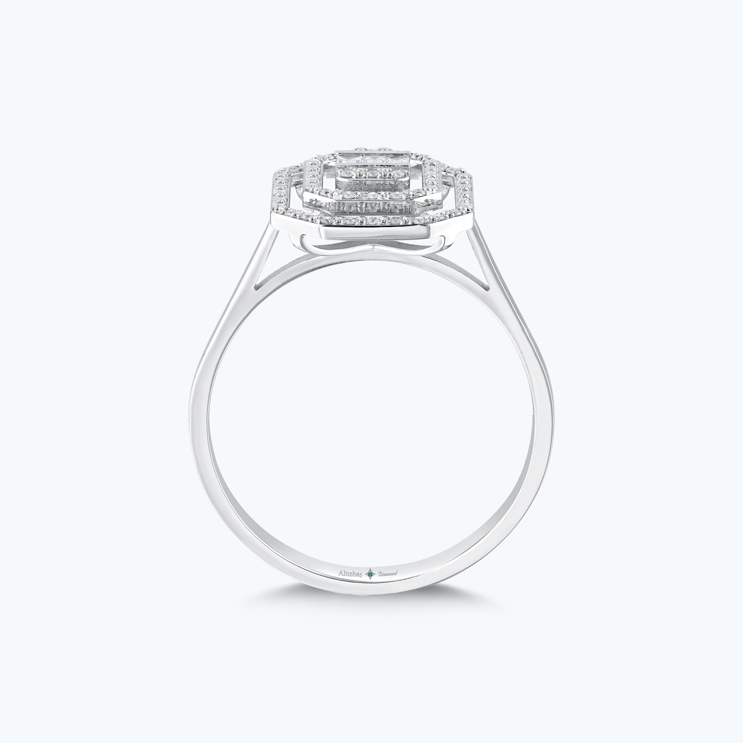 0.14 Karat Pırlanta Baget Yüzük