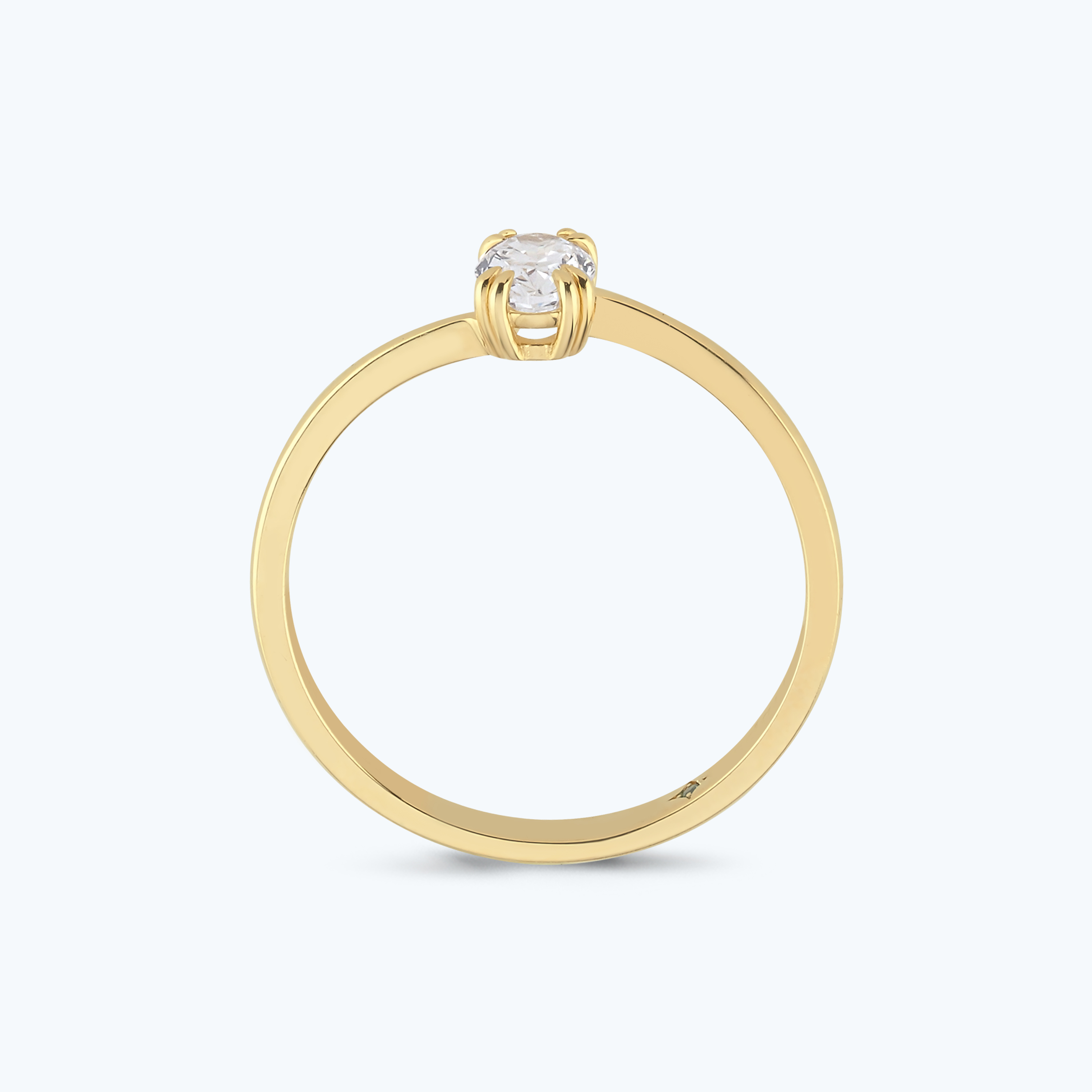 0.40 Karat Pırlanta Oval Kesim Tektaş Yüzük