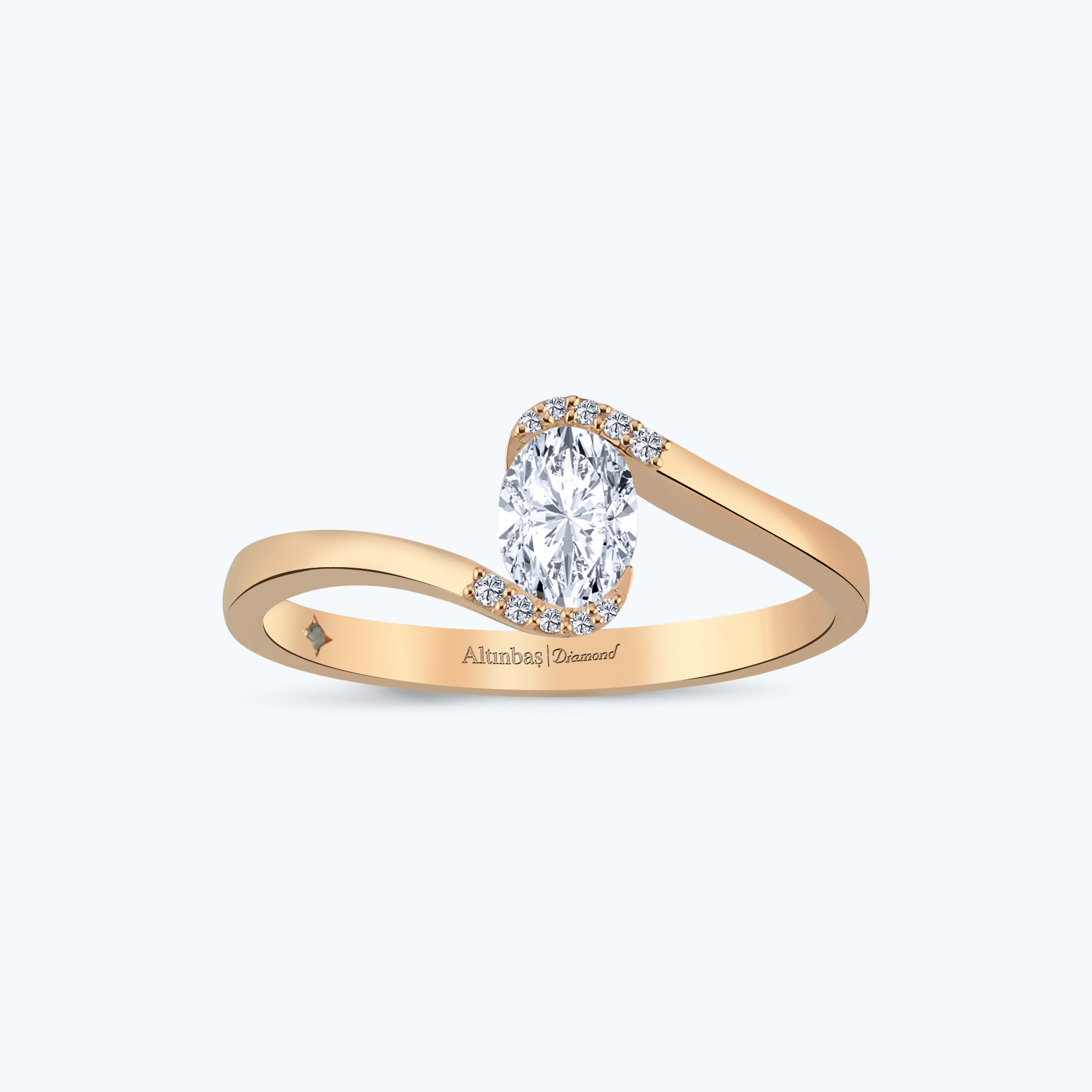 0.40 Karat Pırlanta Oval Tektaş Yüzük