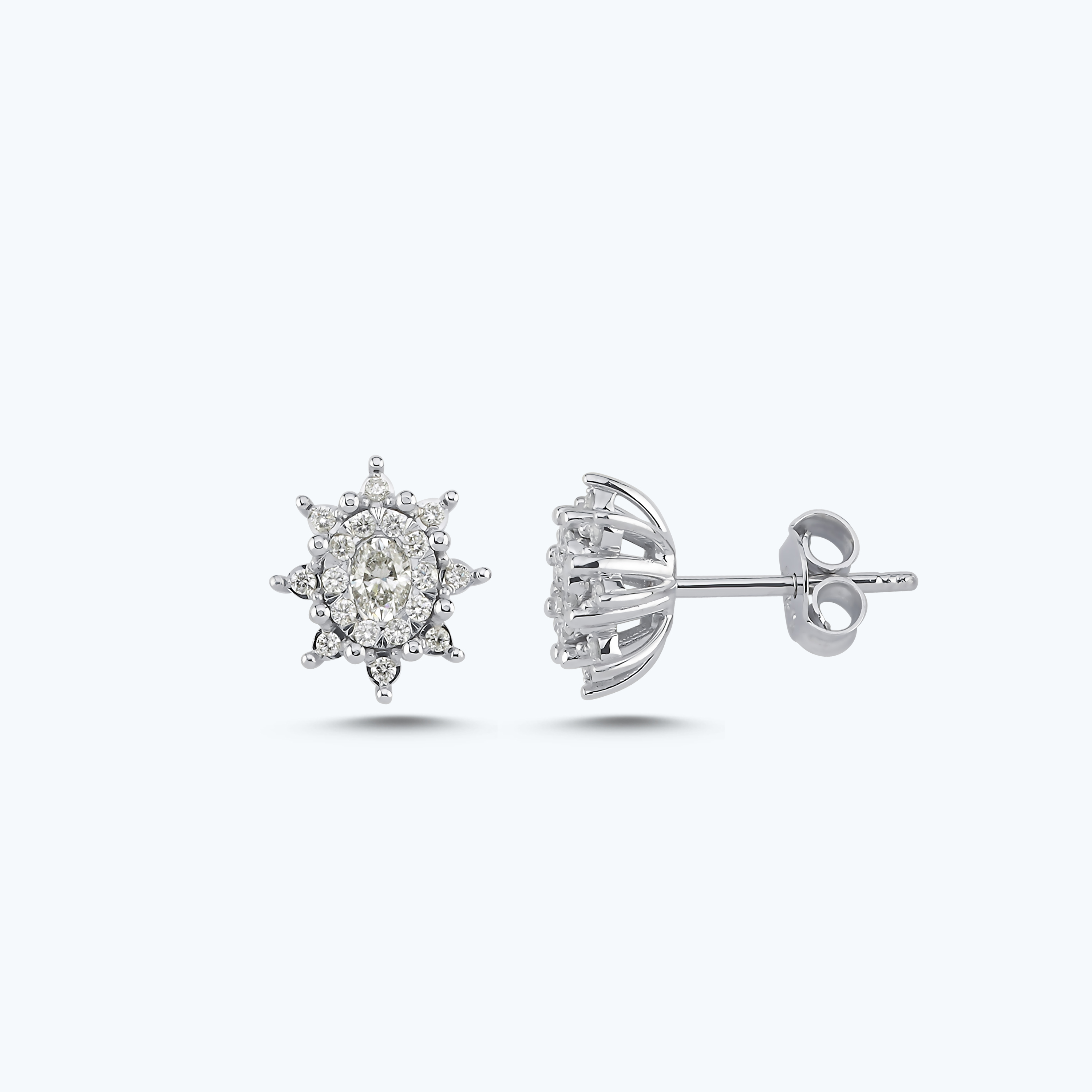 0.32 Karat Pırlanta Lotus Çiçeği Küpe