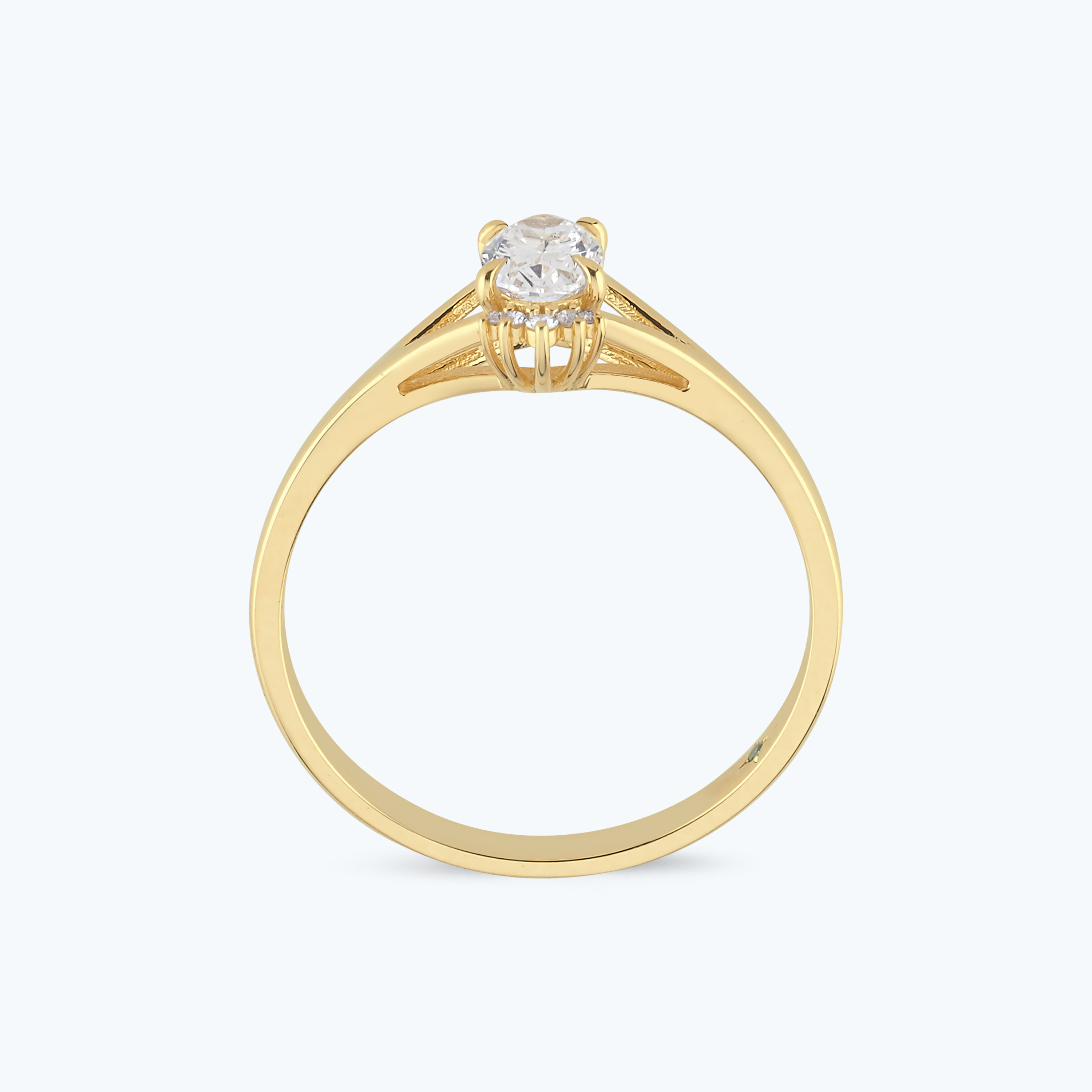 0.42 Karat Pırlanta Oval Tektaş Yüzük