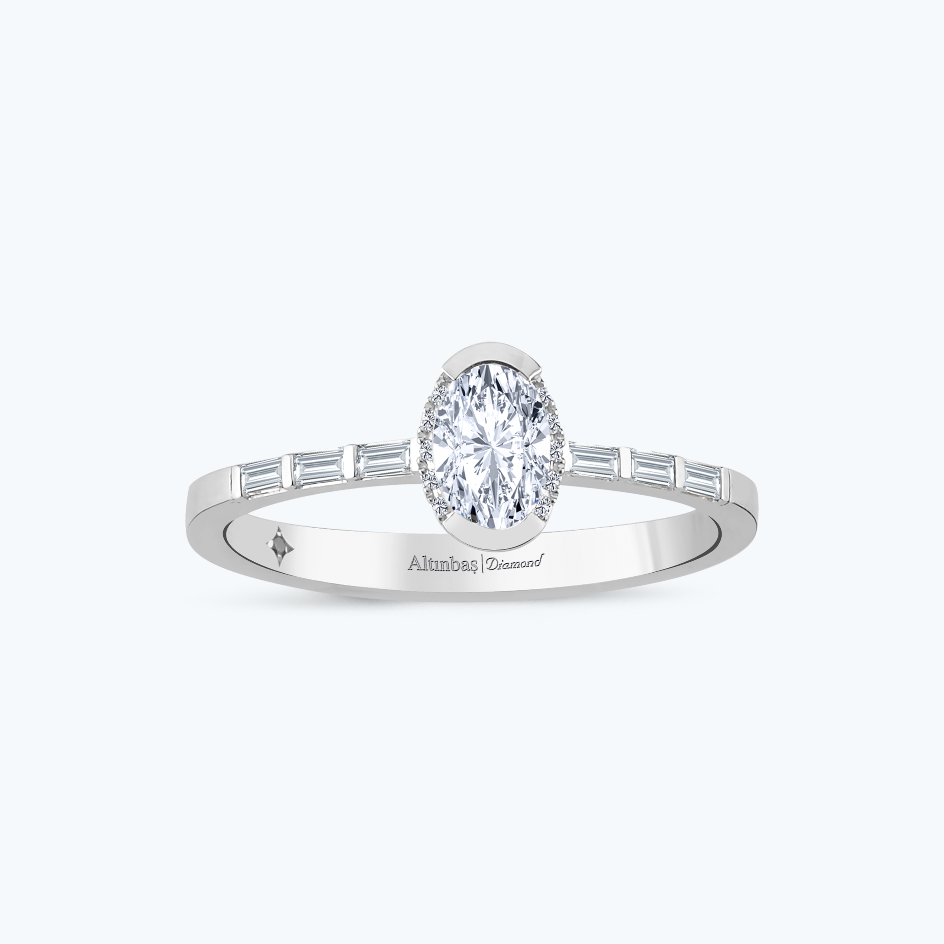 0.53 Karat Pırlanta Oval Tektaş Yüzük