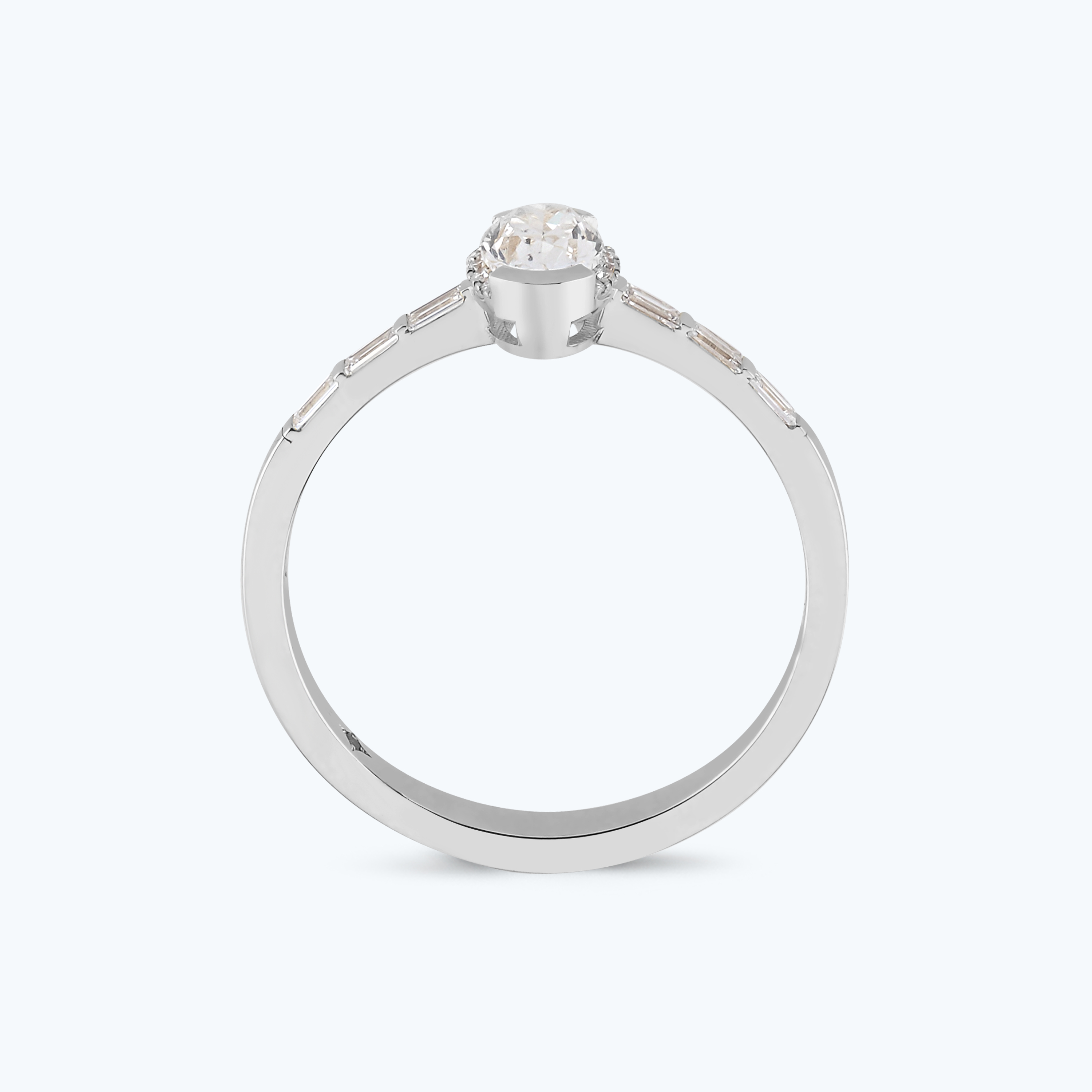 0.53 Karat Pırlanta Oval Tektaş Yüzük