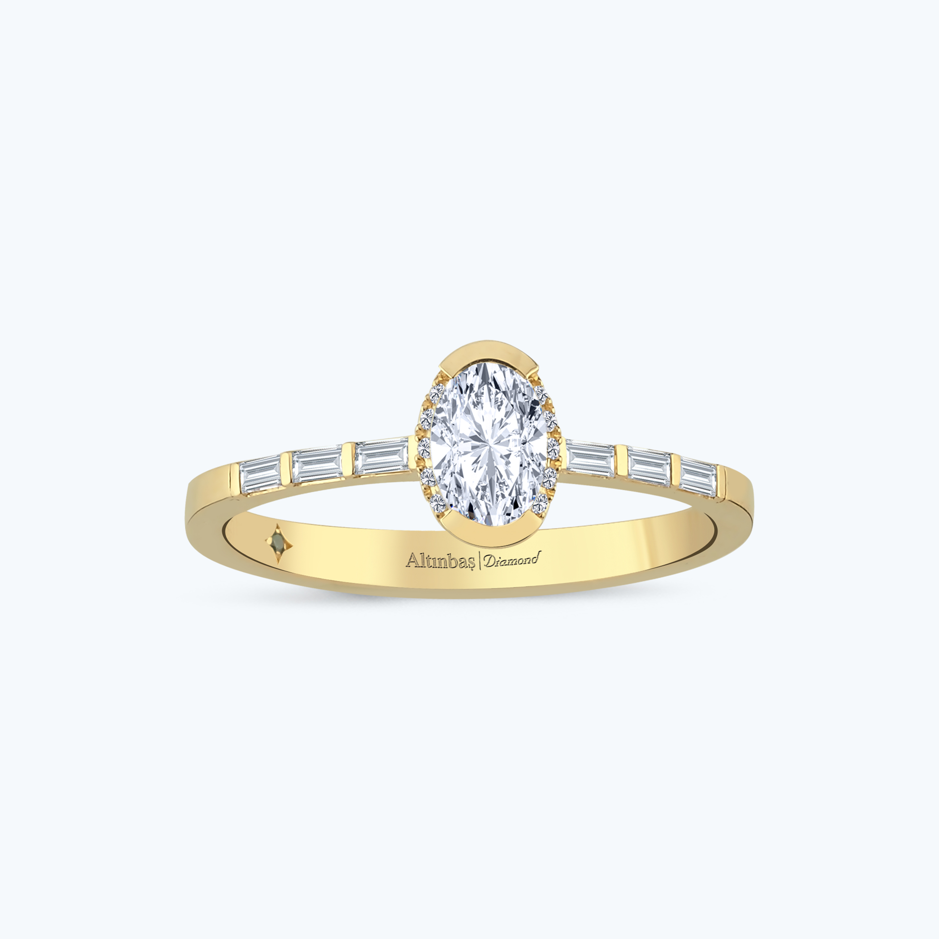 0.50 Karat Pırlanta Oval Tektaş Yüzük