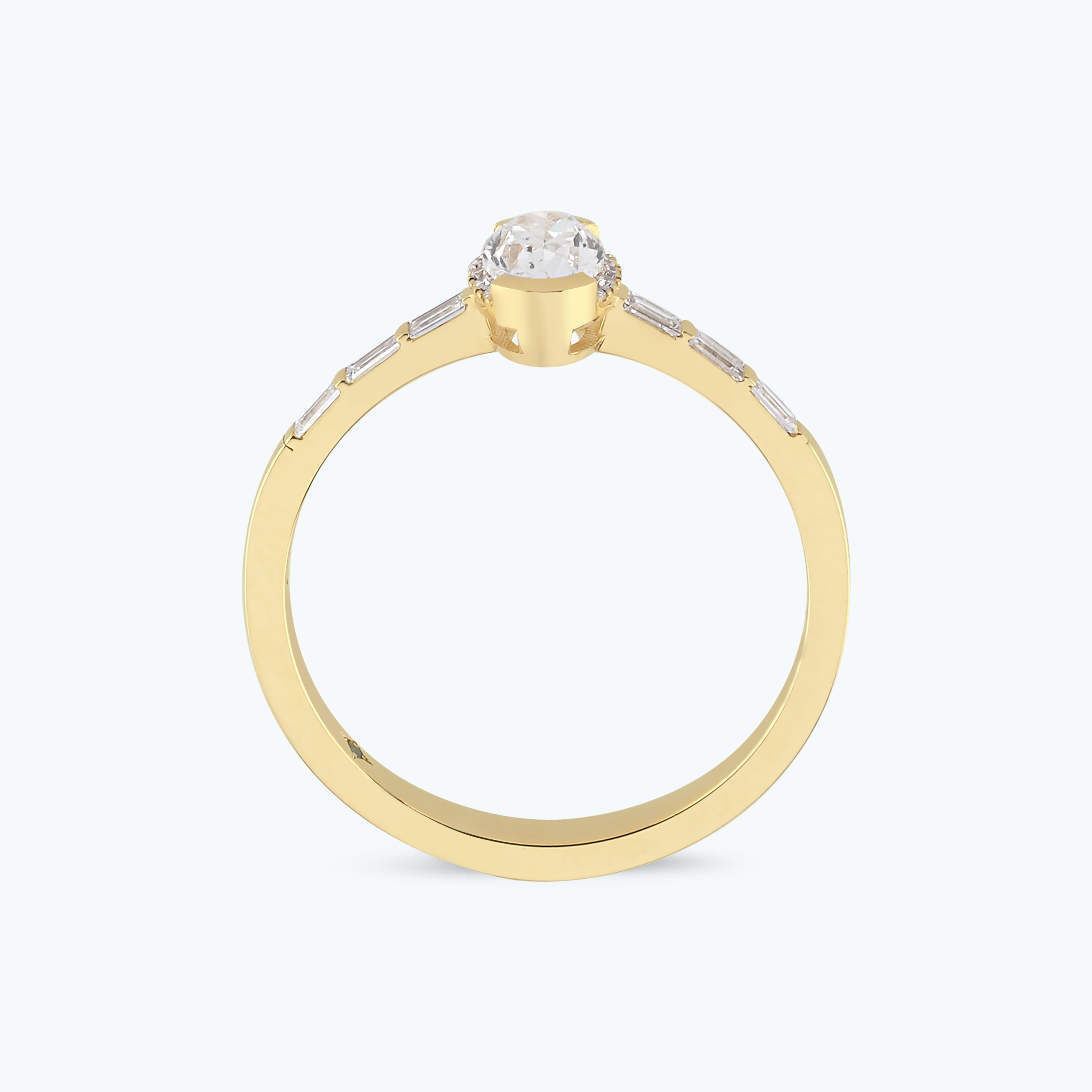 0.50 Karat Pırlanta Oval Tektaş Yüzük