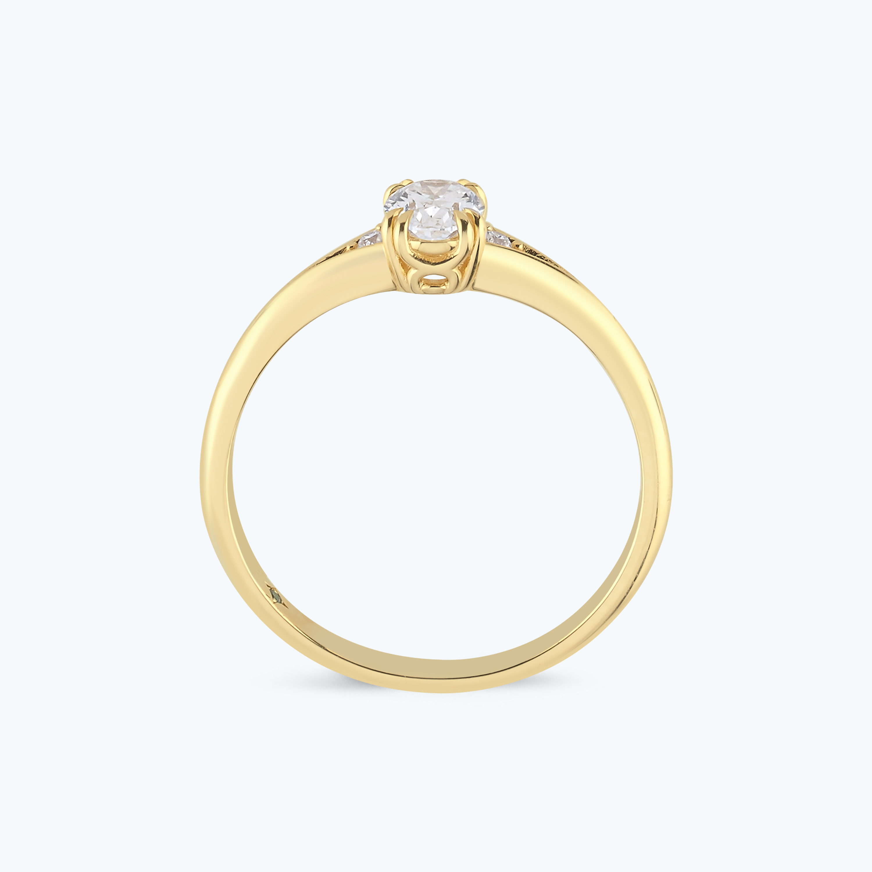 0.42 Karat Pırlanta Oval Tektaş Yüzük