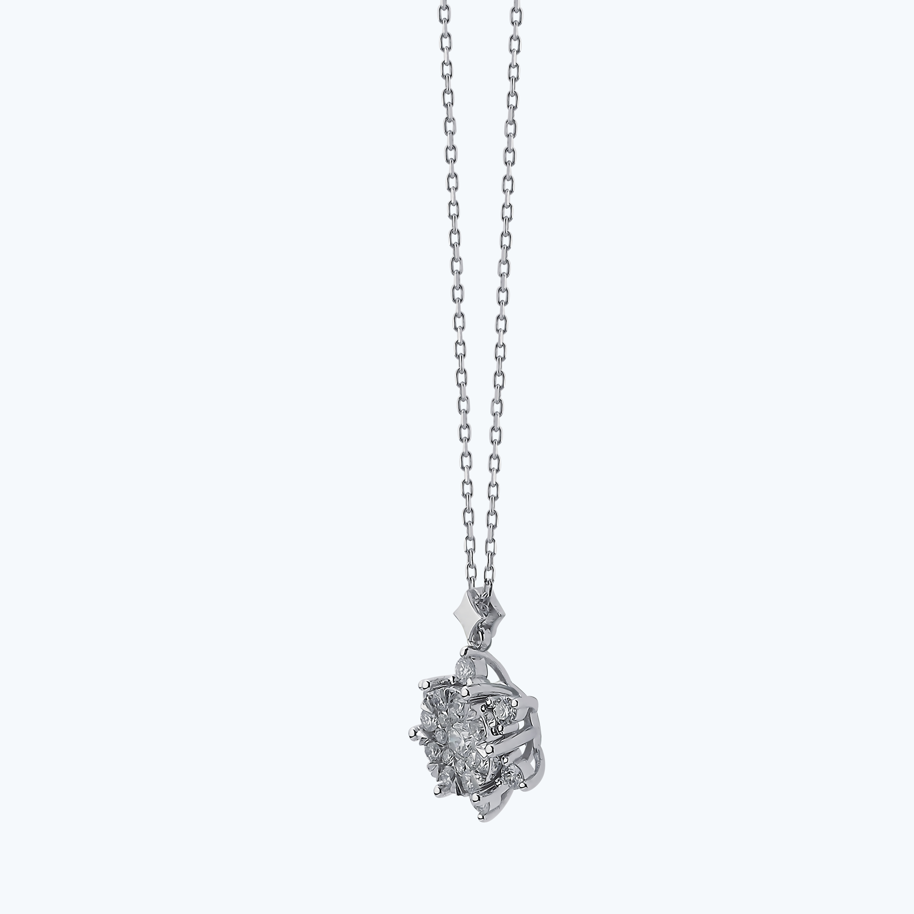 0.32 Karat Pırlanta Lotus Çiçeği Kolye