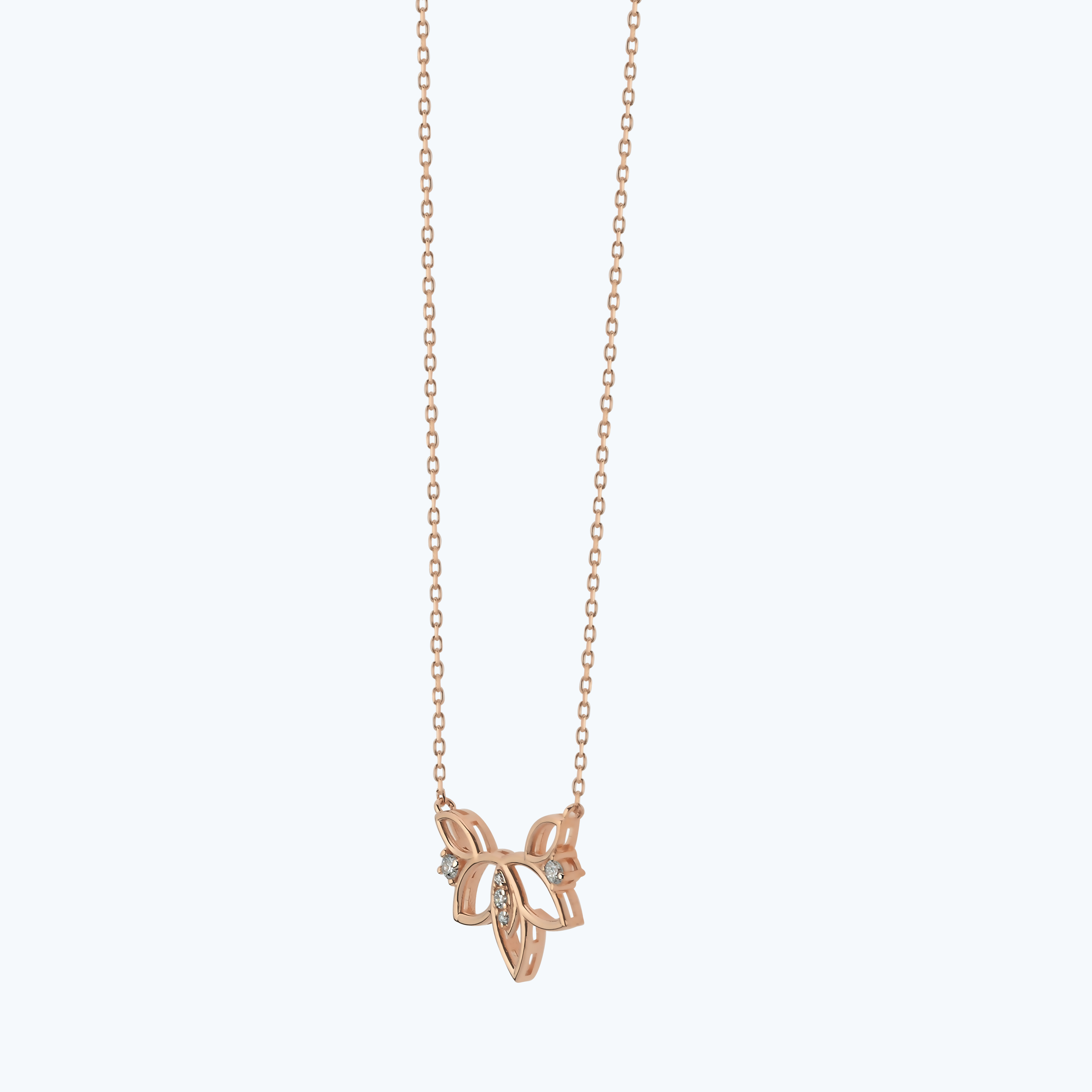 0.06 Karat Pırlanta Lotus Çiçeği Kolye