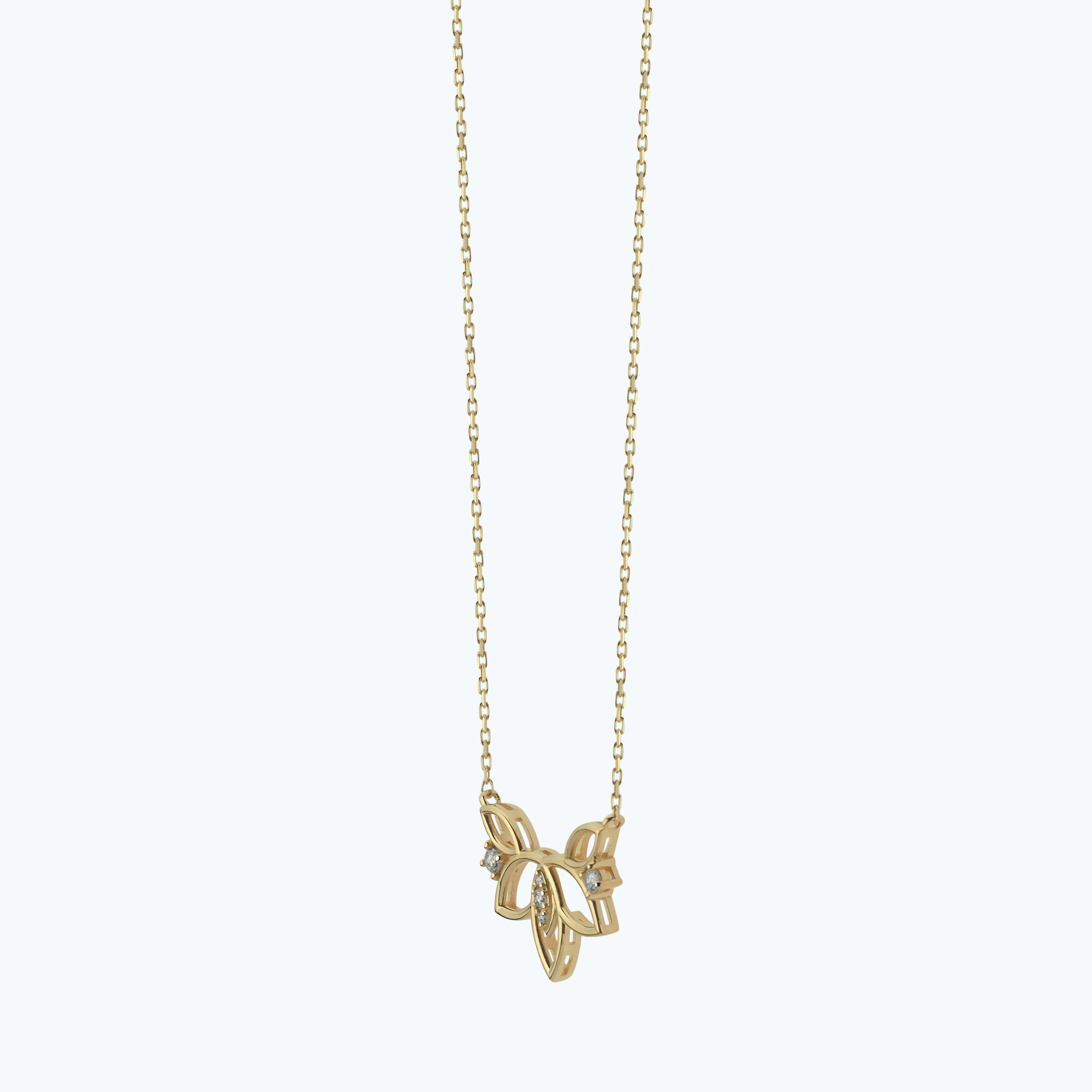 0.06 Karat Pırlanta Lotus Çiçeği Kolye