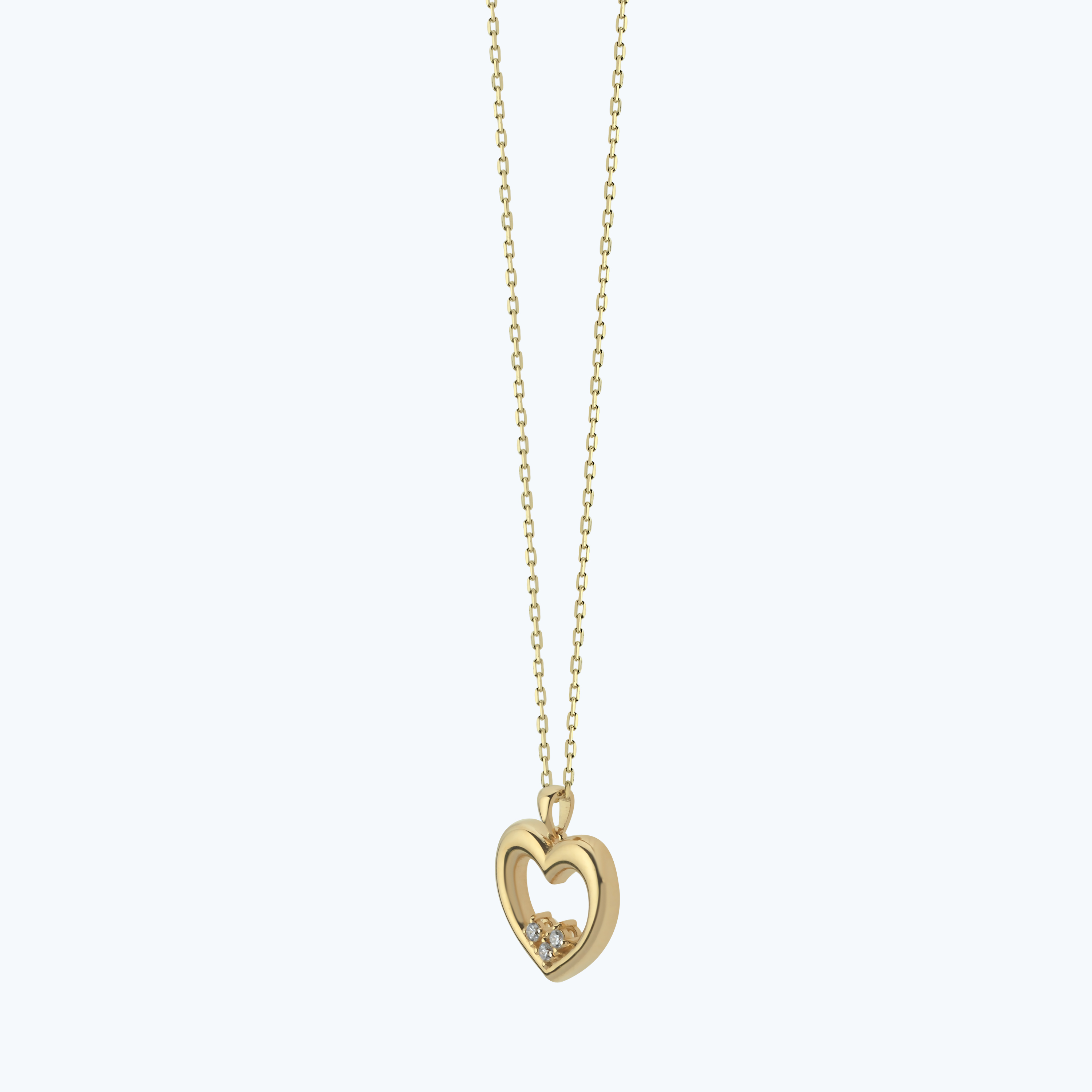 0.03 Karat Pırlanta Kalp Kolye