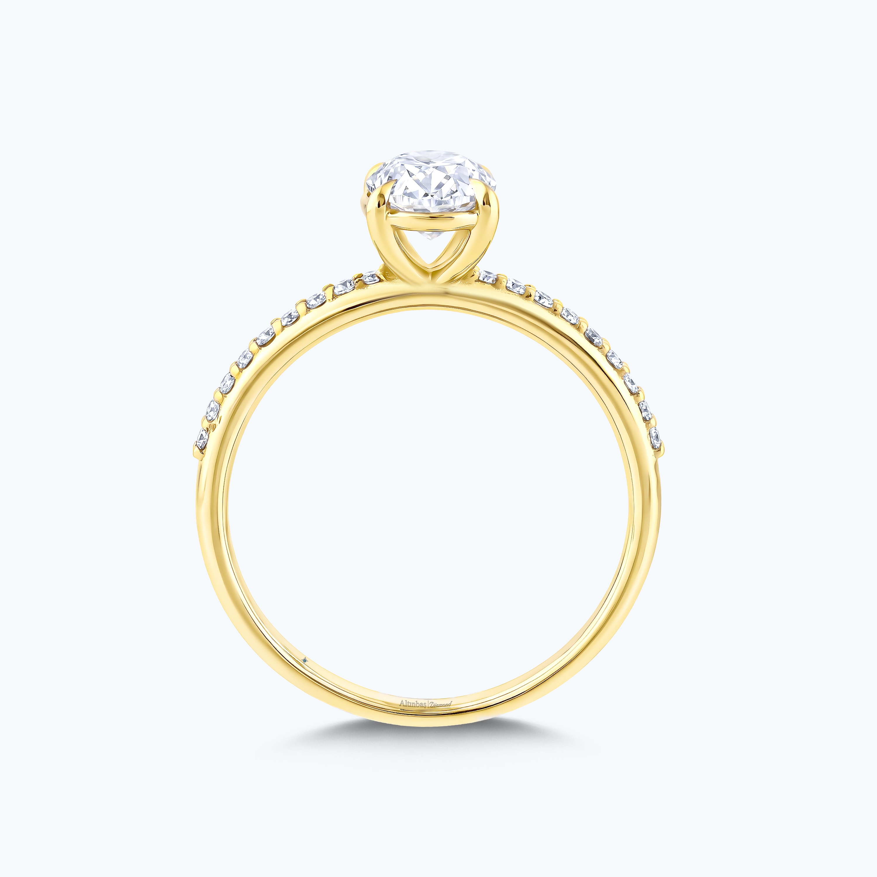 0.42 Karat Pırlanta Oval Tektaş Yüzük