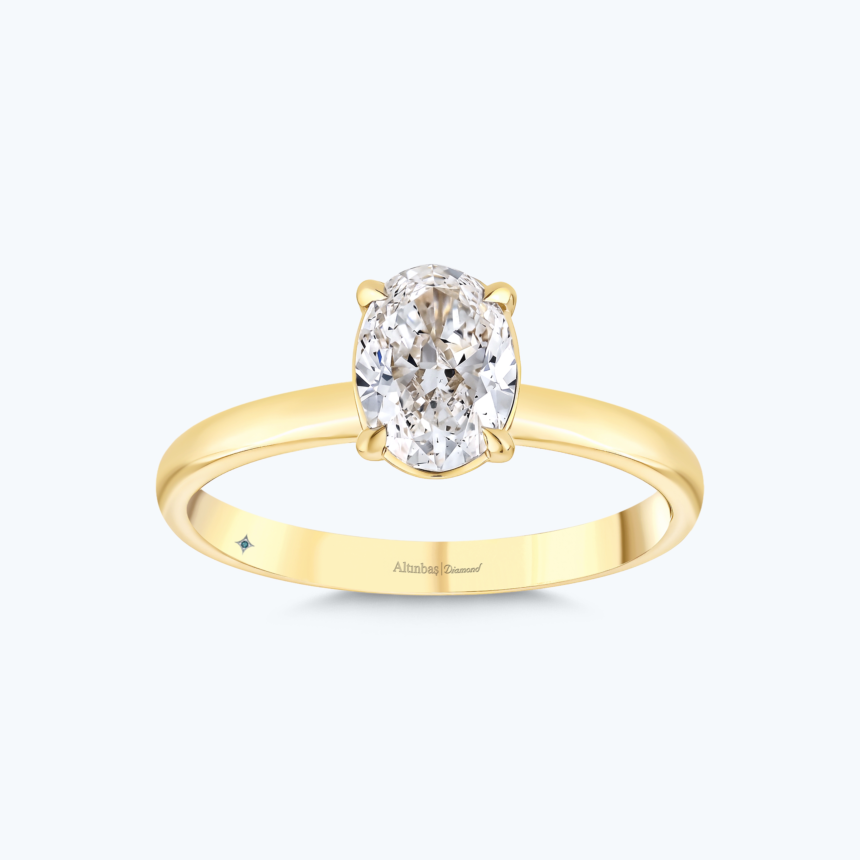 0.30 Karat Pırlanta Oval Tektaş Yüzük