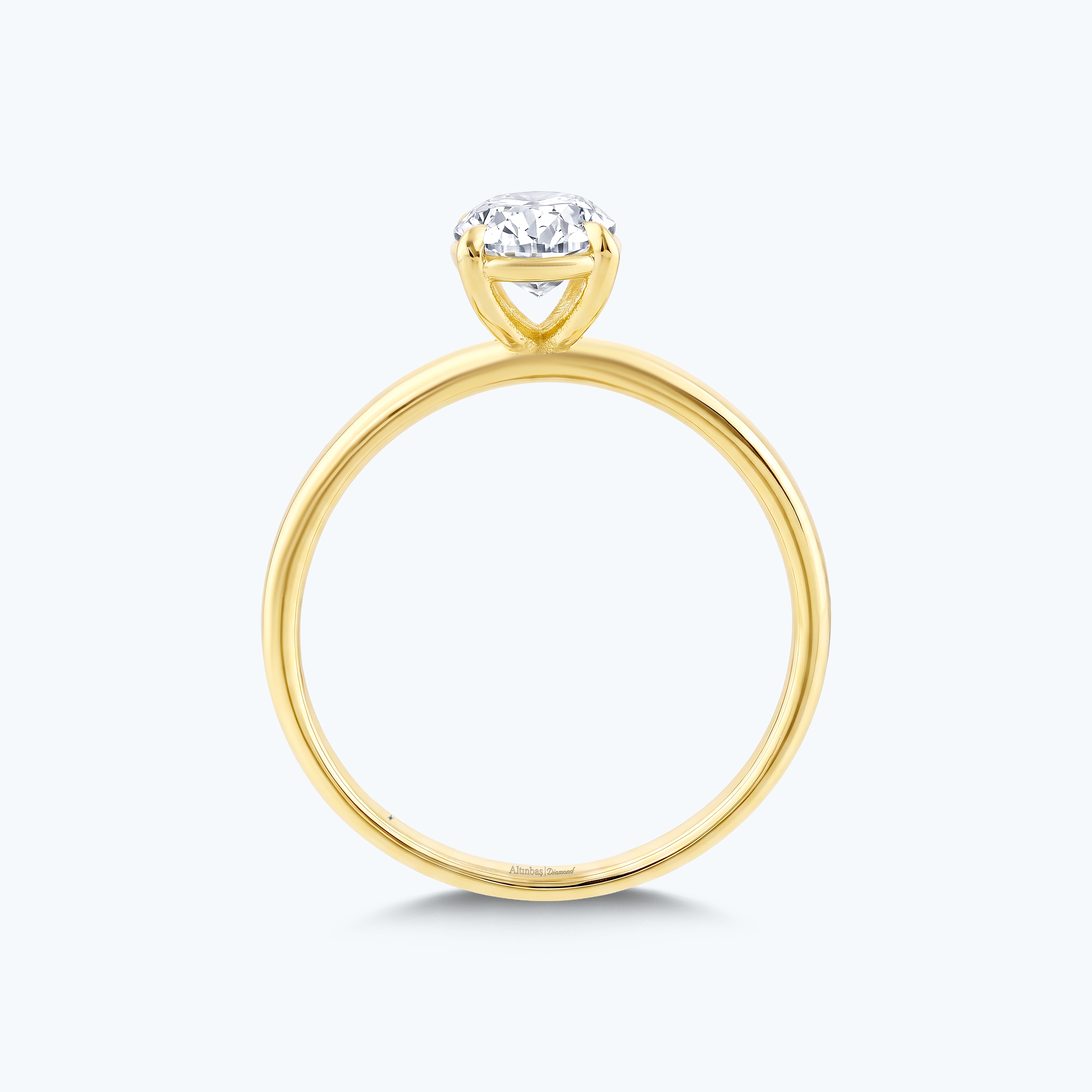 0.30 Karat Pırlanta Oval Tektaş Yüzük