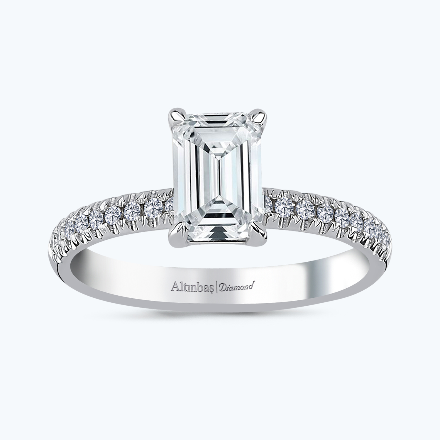 1.60 Karat Pırlanta Emerald Kesim Tektaş Yüzük