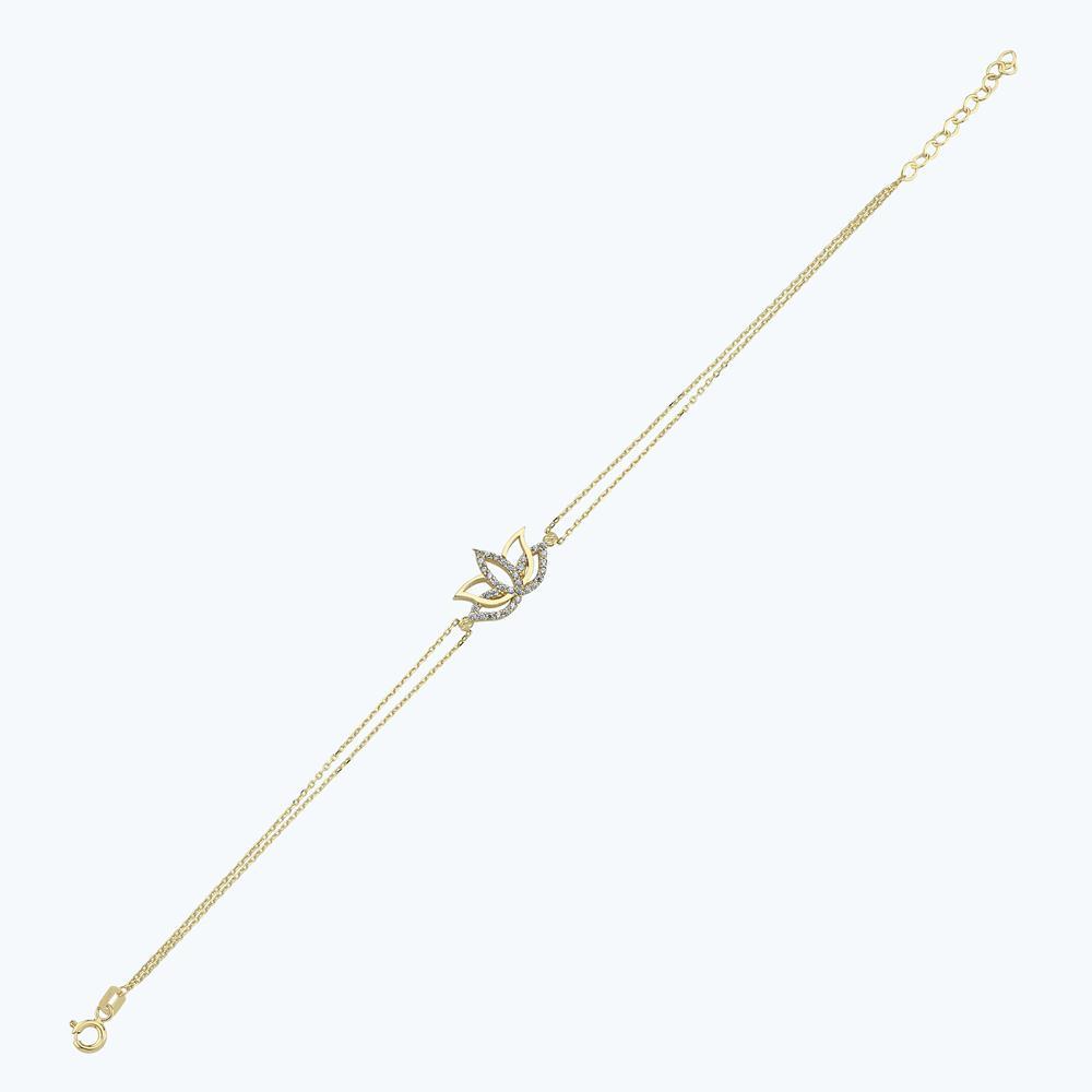 Altın Lotus Çiçeği Bileklik