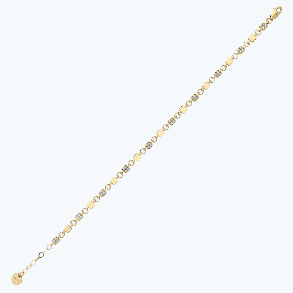 Altın Taşlı Kare Bileklik