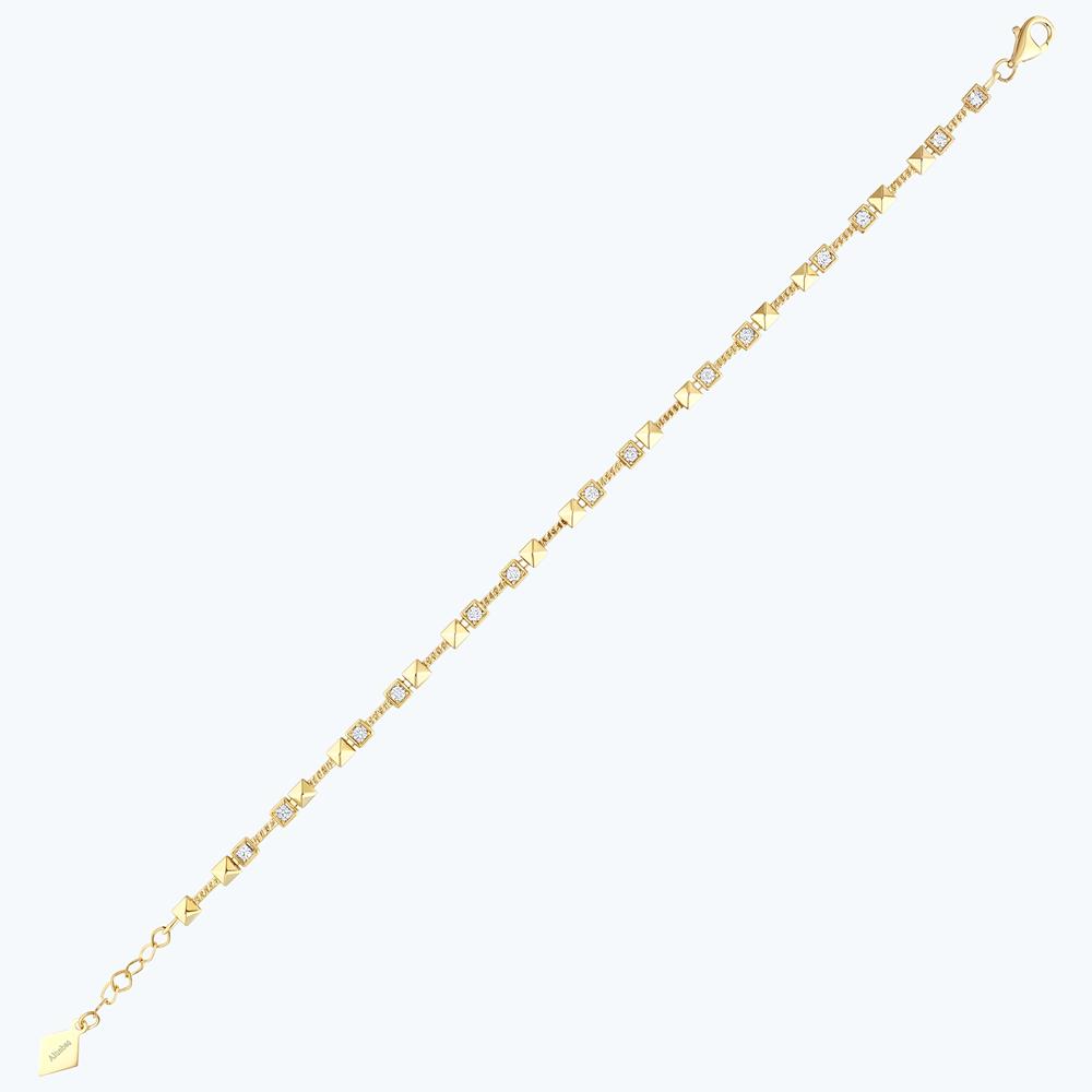 Altın Taşlı Kare Bileklik