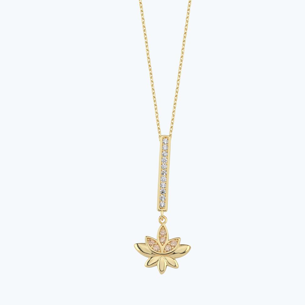 Altın Lotus Çiçeği Kolye
