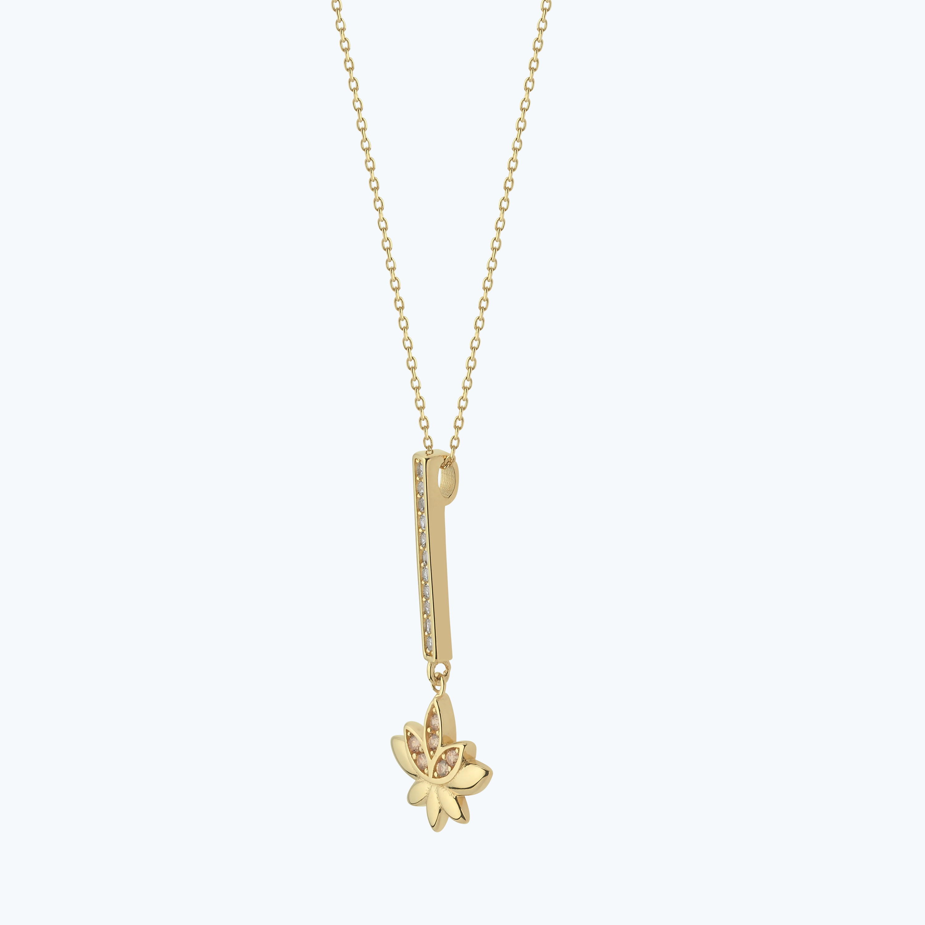 Altın Lotus Çiçeği Kolye