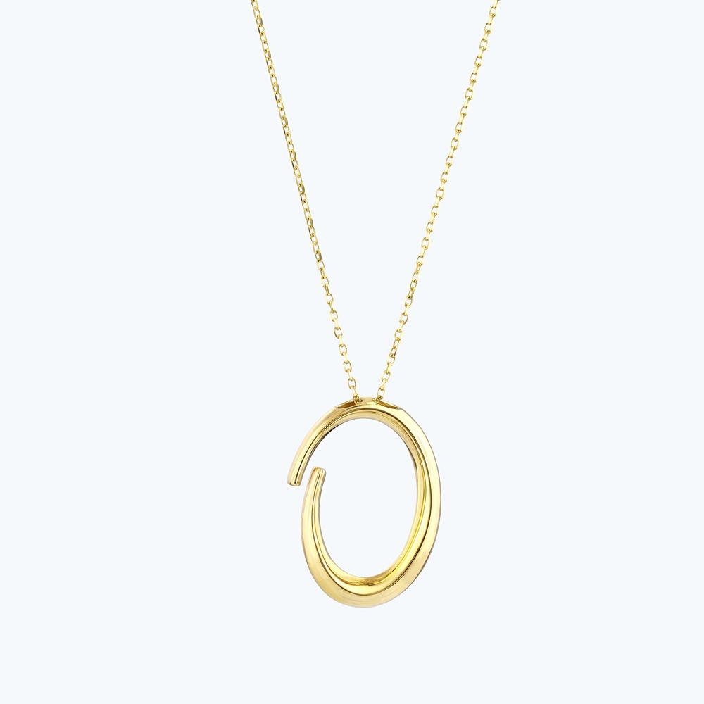 Altın Oval Kolye