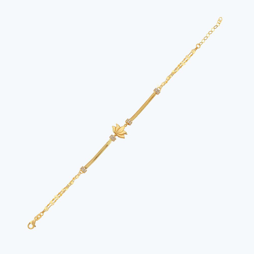 22 Ayar Altın Lotus Çiçeği Zincir Bileklik