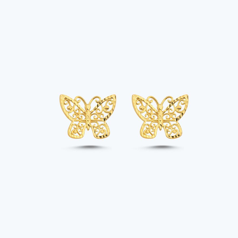 22 Ayar Altın Kelebek Küpe