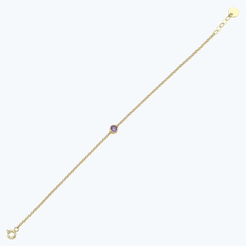 Mor Taşlı Altın Bileklik