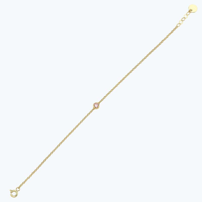 Pembe Taşlı Altın Bileklik