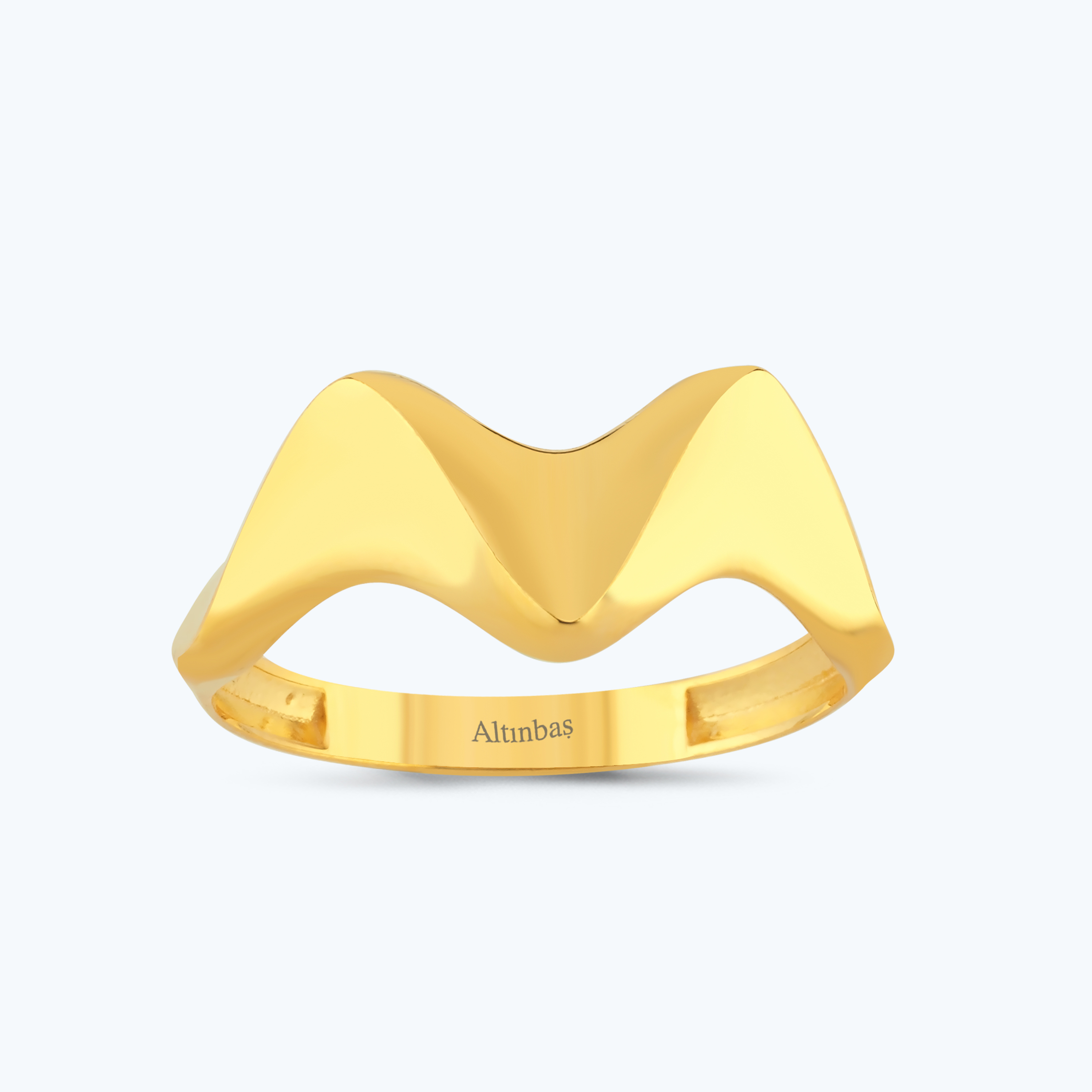 22 Ayar Altın Zikzak Yüzük