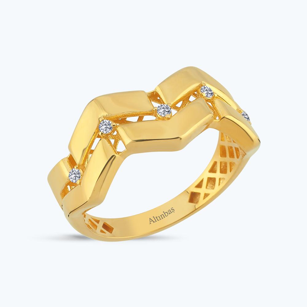 22 Ayar Altın Taşlı Yüzük
