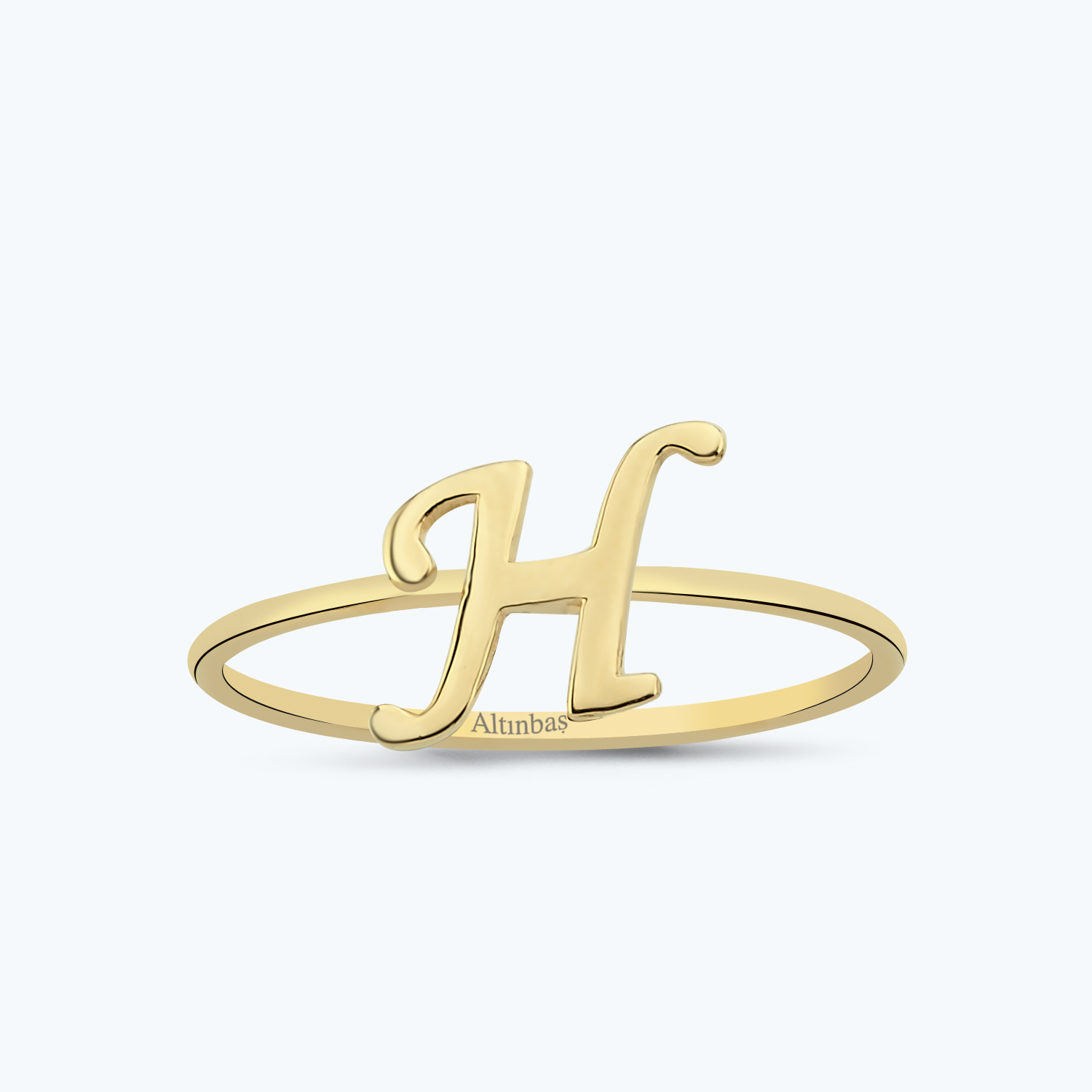 Altın H Harfi Yüzük