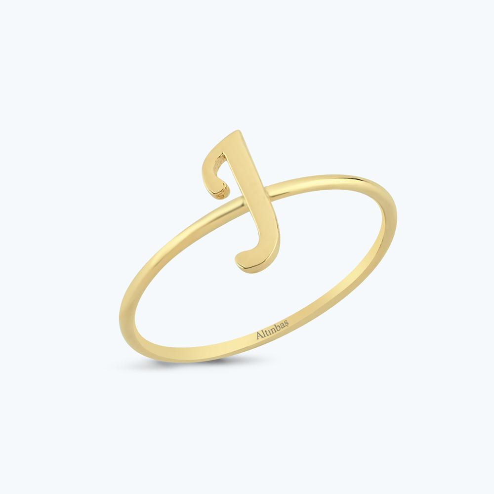 Altın J Harfi Yüzük