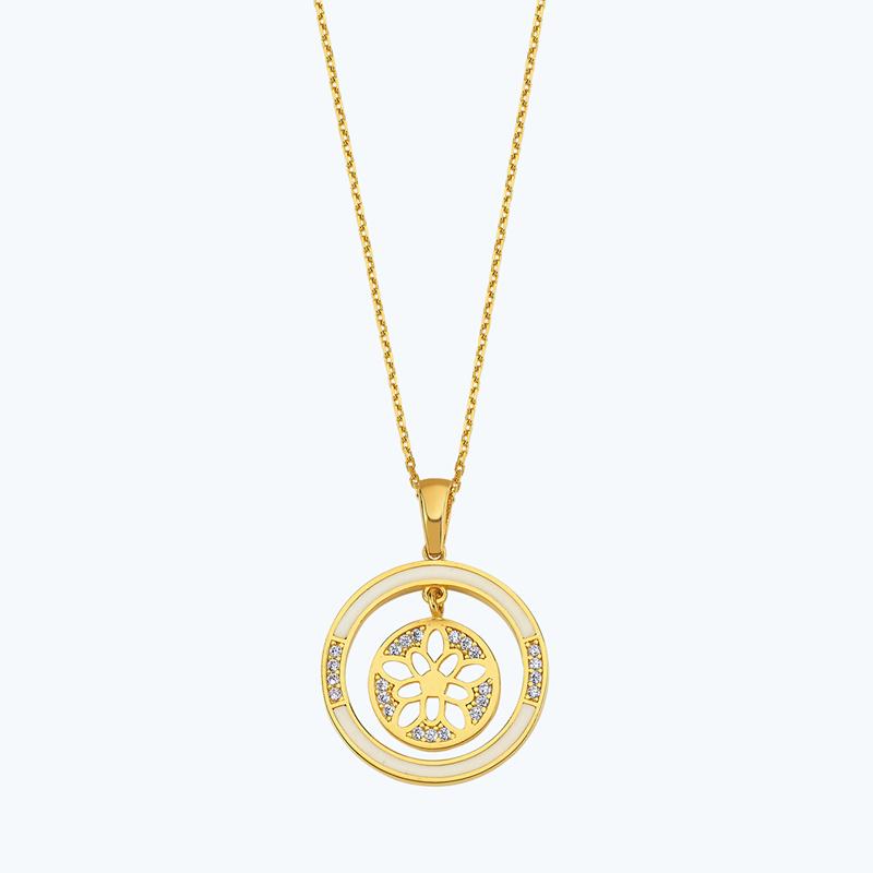 22 Ayar Altınbaş Mandala Kolye