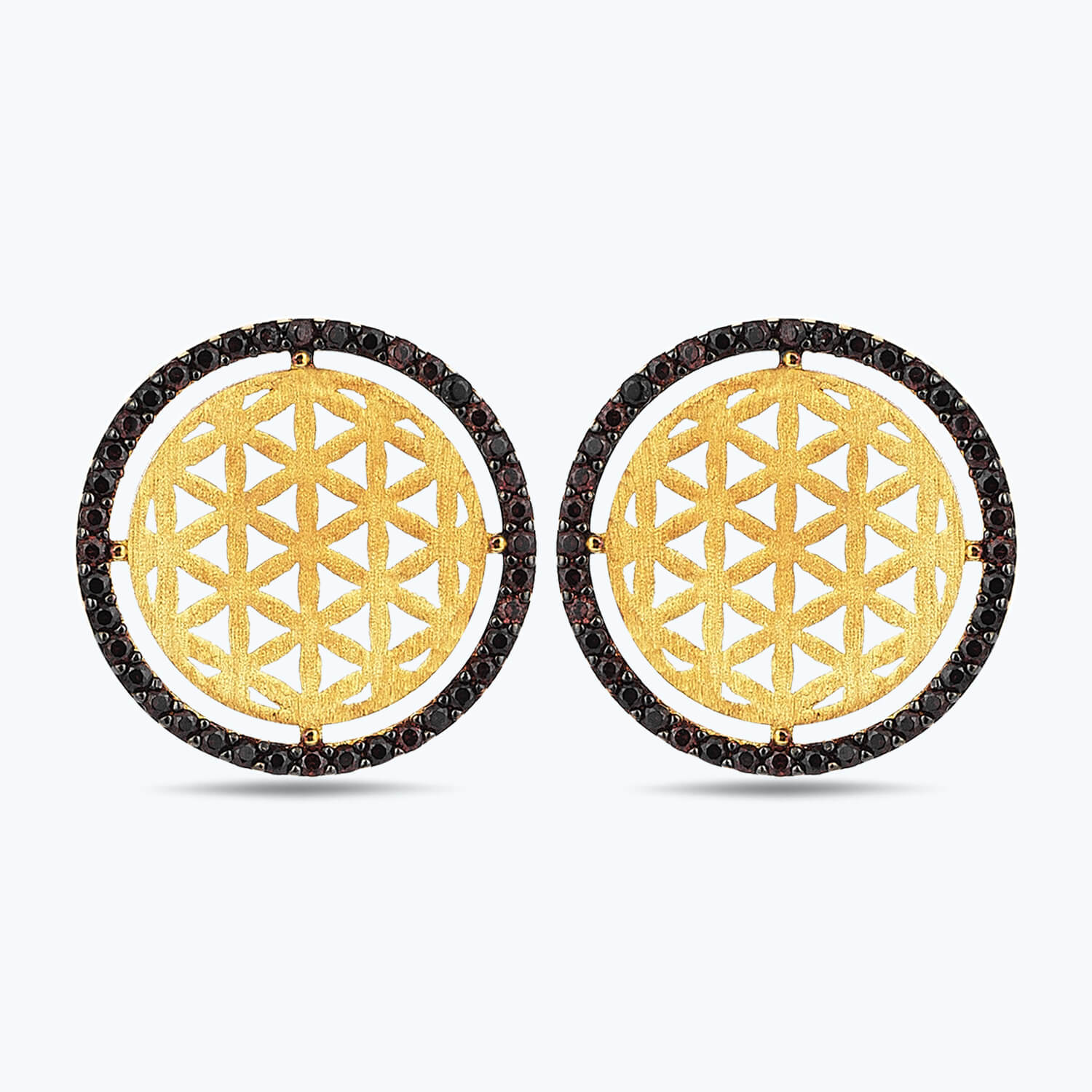 22 Ayar Altın Yaşam Çiçeği Küpe