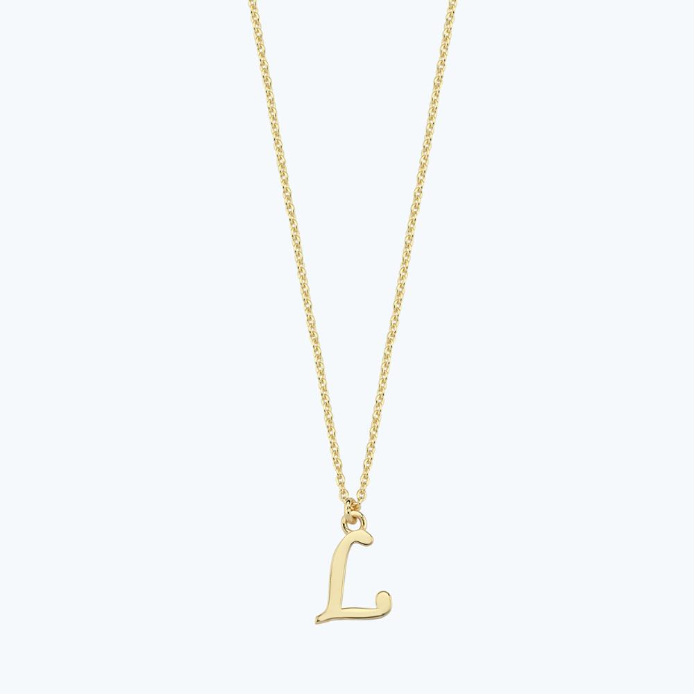 Altın L Harfi Kolye