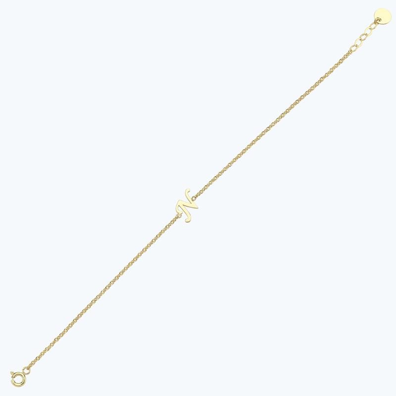 Altın N Harfi Bileklik