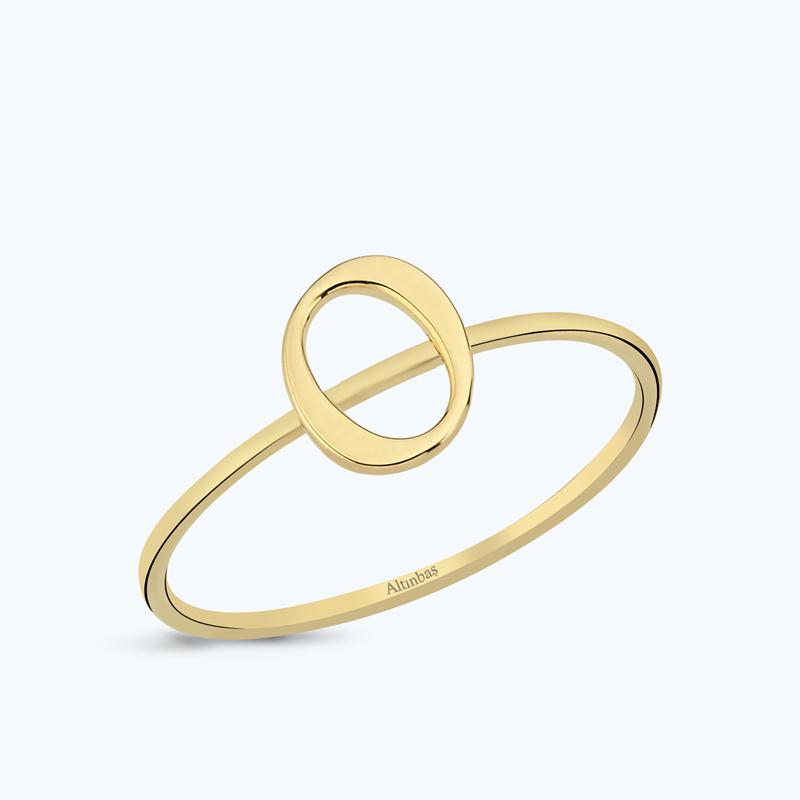 Altın O Harfi Yüzük