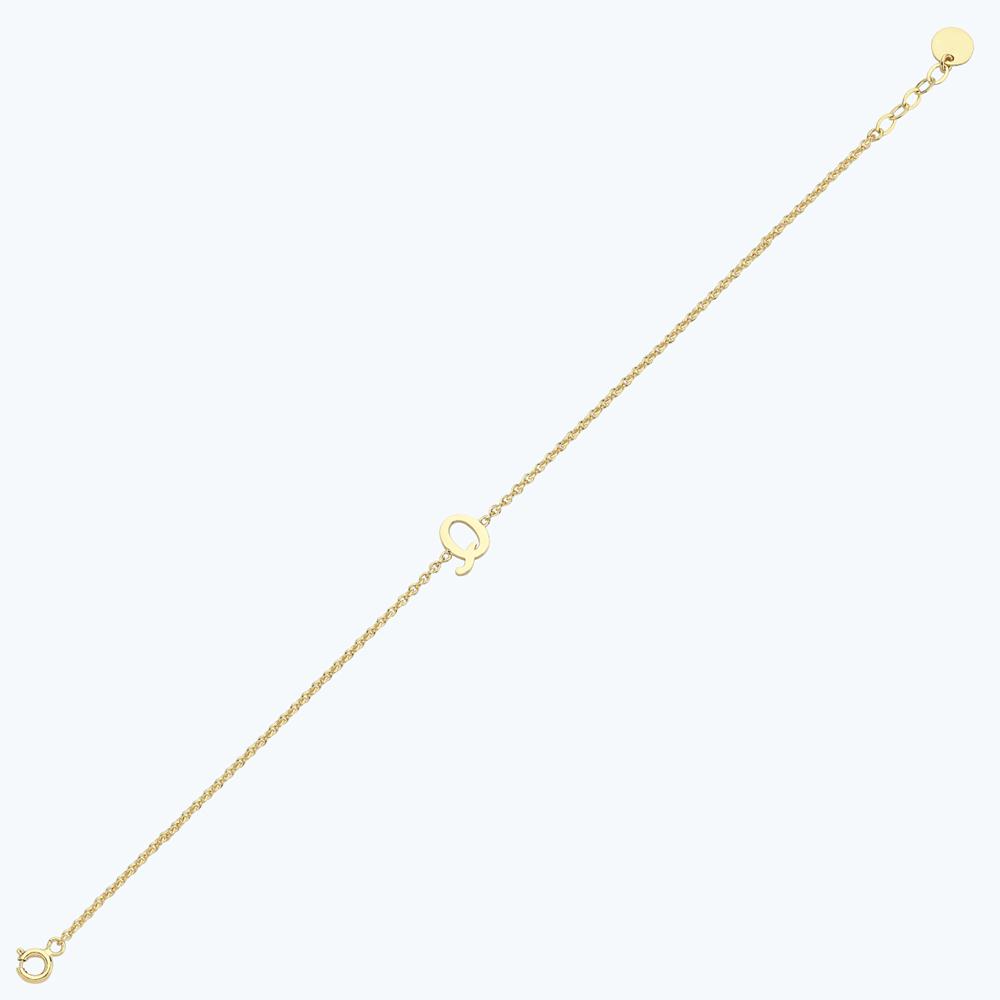 Altın Q Harfi Bileklik