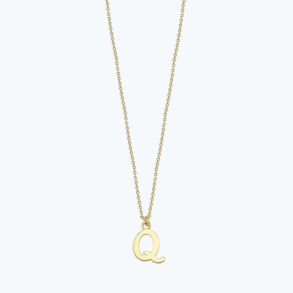 Altın Q Harfi Kolye