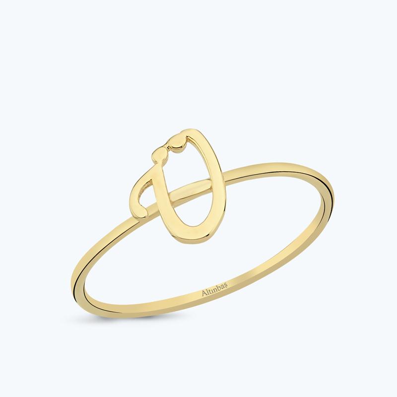 Altın Ü Harfi Yüzük